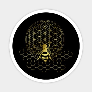 Honey Bee Flower of Life Magnet